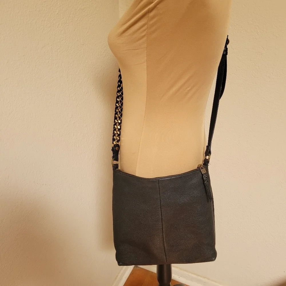 Elliott Lucca Black Leather Crossbody Purse